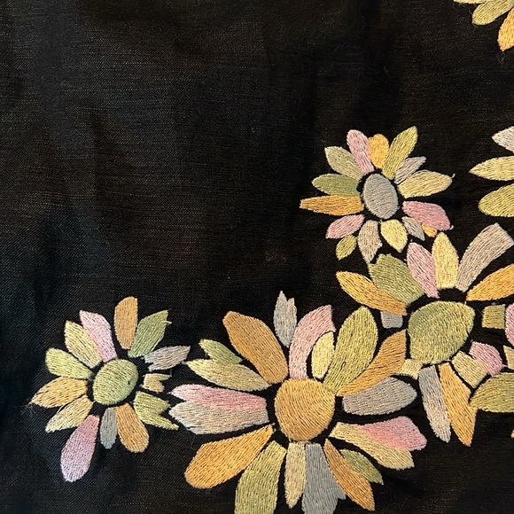 Jessica Howard black floral embroidered halter dress linen blend lined size 12 - Picture 11 of 16